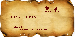 Michl Albin névjegykártya